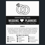 Flyer Design de Anéis de Casamento Vinculados, Planejado<br><div class="desc">Design de Anéis de Casamento Vinculados,  Folheto de Publicidade do Planejador de Eventos de Casamento pela Loja Cartão de visita.</div>