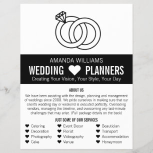 Flyer Design de Anéis de Casamento Vinculados, Planejado