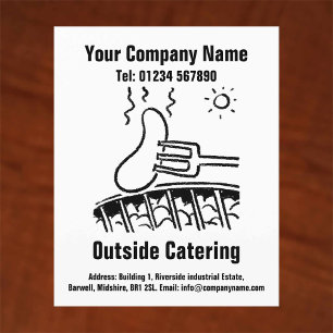Flyer Design de cartoon de cozinha externa