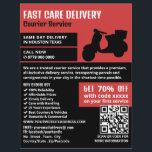 Flyer Design de correio, anúncio de serviço de correio<br><div class="desc">Courier Moped Design,  Courier Service Advertising Flyer da Loja Cartão de visita.</div>