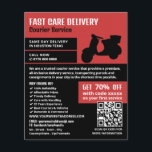 Flyer Design de correio, anúncio de serviço de correio<br><div class="desc">Courier Moped Design,  Courier Service Advertising Flyer da Loja Cartão de visita.</div>