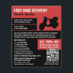 Flyer Design de correio, anúncio de serviço de correio<br><div class="desc">Courier Moped Design,  Courier Service Advertising Flyer da Loja Cartão de visita.</div>