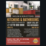 Flyer Design de cozinha e banheiro, cozinha/banheiro<br><div class="desc">Design de cozinha e de banheiro,  Panfleto publicitário da empresa Kitchen/Bathroom Fitter pela loja de Cartão de visita.</div>