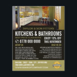 Flyer Design de cozinha moderna, cozinha e catador de ba<br><div class="desc">Design de cozinha moderna,  cozinha e panfletos publicitários da empresa Fitter de Banheiro pela loja de Cartão de visita.</div>