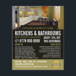 Flyer Design de cozinha moderna, cozinha e catador de ba<br><div class="desc">Design de cozinha moderna,  cozinha e panfletos publicitários da empresa Fitter de Banheiro pela loja de Cartão de visita.</div>