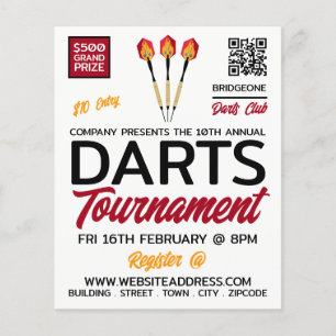 Flyer Design de Darts, Anúncios de Torneio de Darts