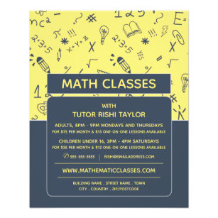 Flyer Design de Ícone Matemático, Anúncio de Classes de 