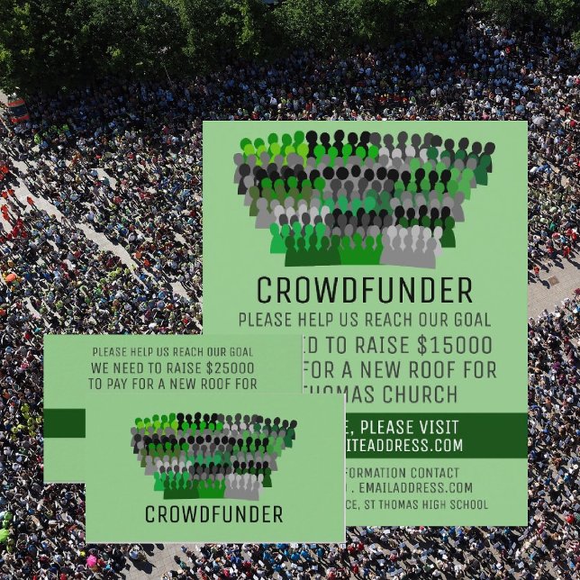 Flyer Design de multidão Silhouette, Crowdfunder, Crowdf (Criador carregado)