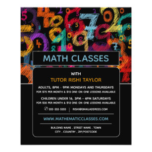 Flyer Design de Número Matemático, Anúncio de Classes de