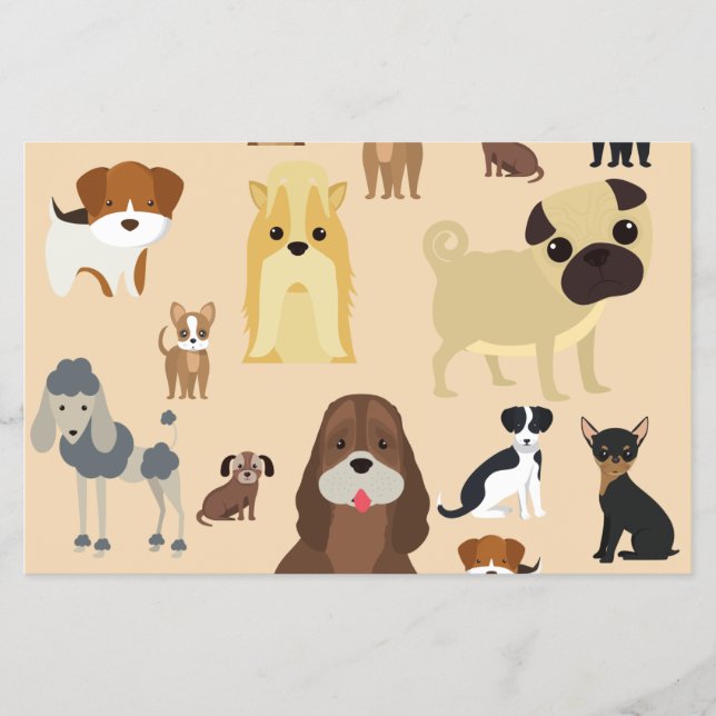Flyer design de padrão de cachorro fofo para amantes de  (Frente)
