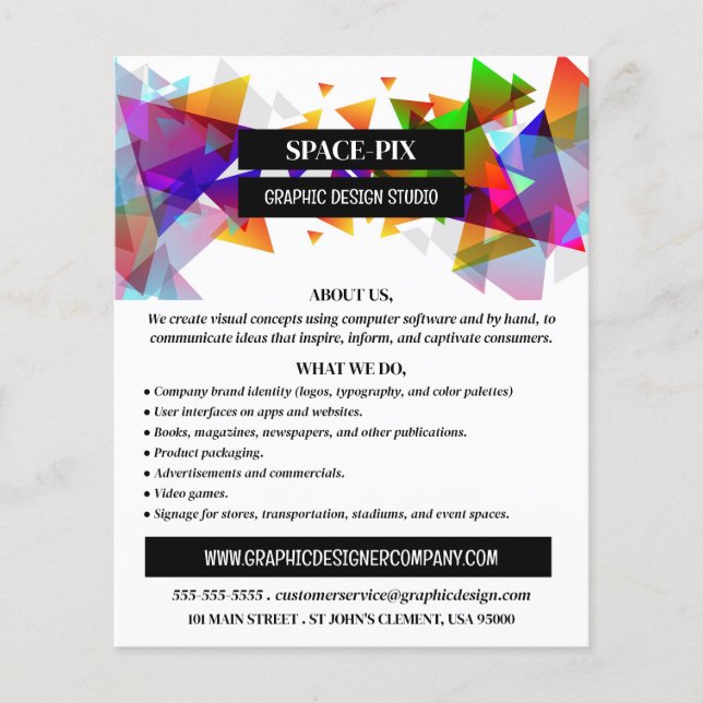 Flyer Design de Triângulo Gráfico, Anúncio de Design de  (Frente)