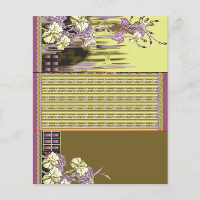 Flyer design de um vaso com flores nele (Frente)