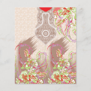 Flyer design de um vaso vermelho com flores