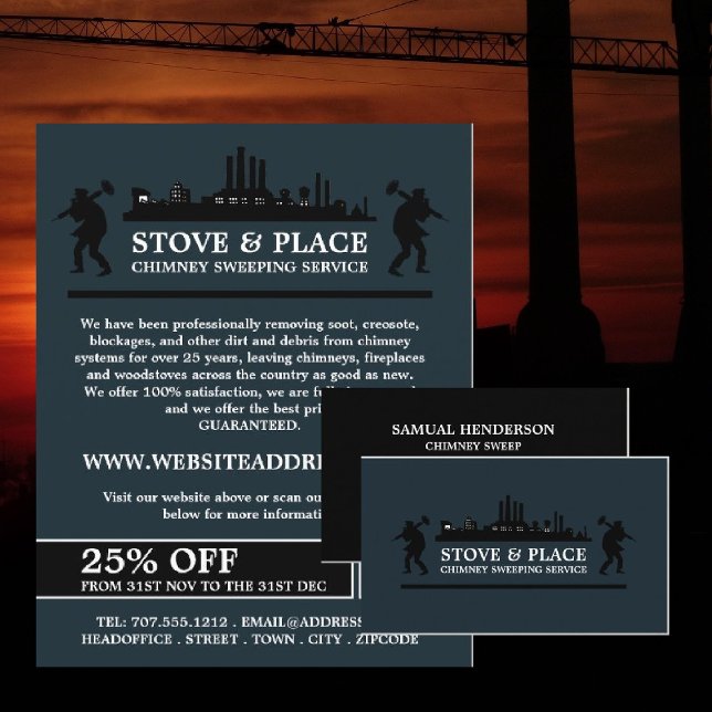 Flyer Design, Serviço de Varreduras de Chaminés (Criador carregado)