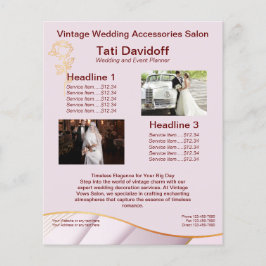 Flyer Design Suave Elegante Cor rosa Dourada