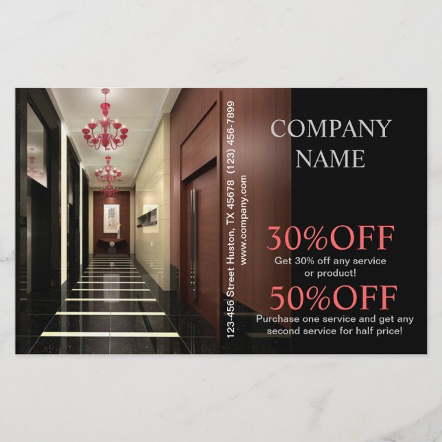 Flyer Designer de interiores da Renovação do Modern Home (Frente)