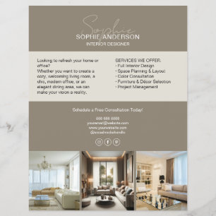 Flyer Designer Profissional Moderno Bege Promocional