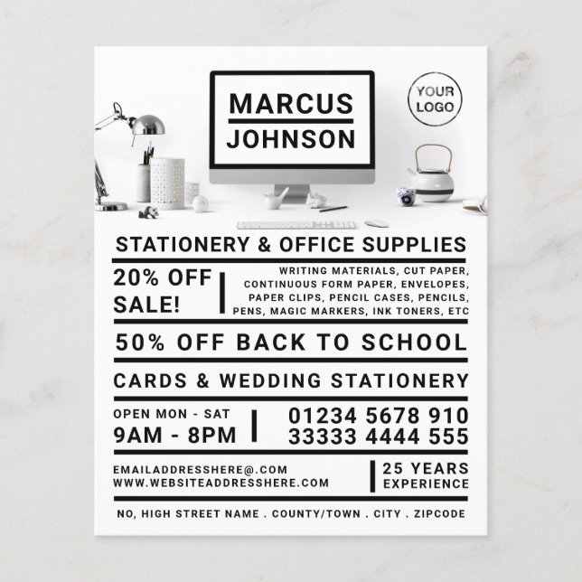 Flyer Desktop, Material de escritório e papelaria, Carta (Frente)