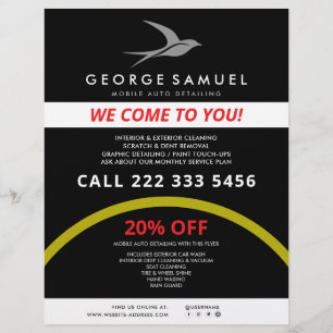 Flyer Detalhamento Automático   Logotipo de pássaro voad