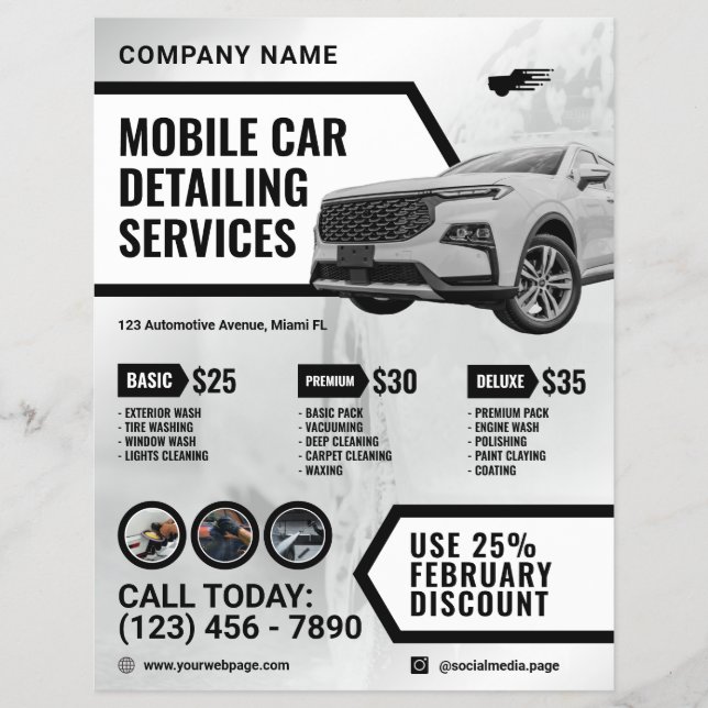 Flyer Detalhe de carro automotivo moderno (Frente)