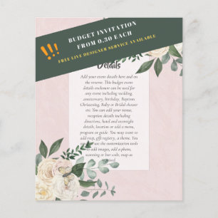 Flyer DETALHES DE EVENTOS ORÇAMENTAIS - Rosas Brancas