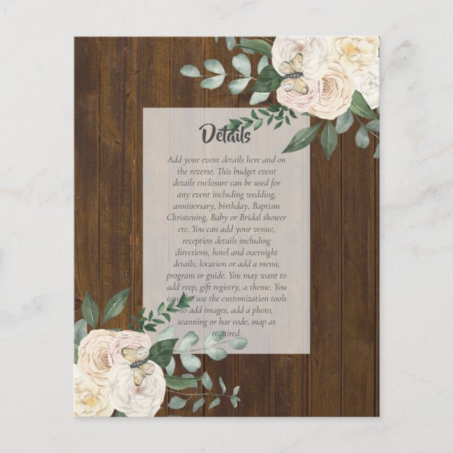 Flyer DETALHES DE EVENTOS ORÇAMENTAIS - Rosas Brancas (Frente)