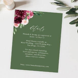 Flyer Detalhes do Bordo Cor-de-Rosa e Borgonha Floral 7 