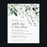 Flyer Detalhes do eucalipto de Casamento de Orçamento, c<br><div class="desc">Orçamento Eucalyptus Greenery folia o moderno partido de jardim,  elegante,  Convidações de Casamento e detalhes convidam. Simples design botânico contemporâneo.</div>
