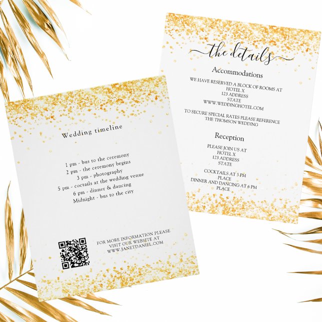 Flyer Detalhes do programa de casamento de confetti em o (Criador carregado)