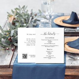 Flyer Detalhes do programa de casamento preto branco Cód