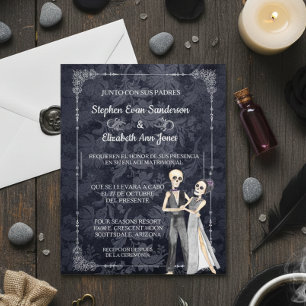 Flyer Dia do Morto do Casamento de Halloween em Espanha