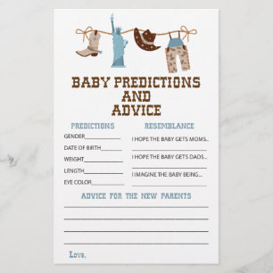 Flyer Dicas e Previsões para Chá de Bebê de Cowboy Weste