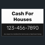 Flyer Dinheiro para Casas Branco Preto Número de Telefon<br><div class="desc">Um panfleto de promocional facilita a divulgação de seus negócios. Você pode editar o texto para mostrar um nome comercial, um número de telefone e uma mensagem personalizada. Todo o texto pode ser editado ou excluído. A metade superior é branca com texto preto. A parte inferior é preta com texto...</div>