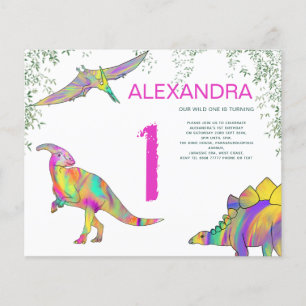Flyer Dinossauro, primeiro aniversario de Cores d'Água d