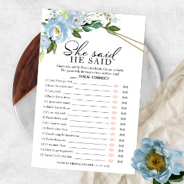 Flyer Disse Que Disse O Jogo Chá de panela Azul