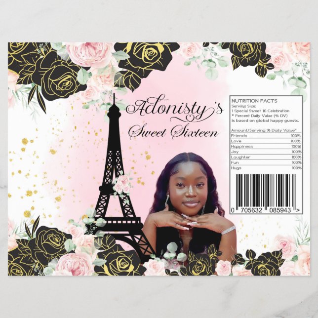 Flyer Doce 16 fritas de plástico, Paris. (Frente)