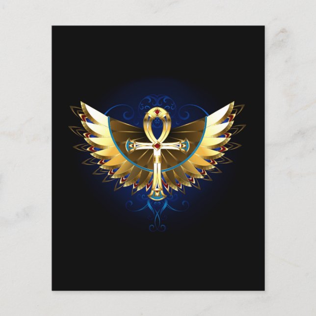 Flyer Dourada Ankh com Asas (Frente)