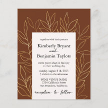 Dourada Folhagem de Luxury terracotta Convite para