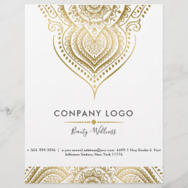 Flyer Dourada Vintage Paisley Mandala