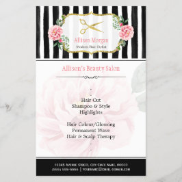 Flyer Douradas Tesouras De Cabelo Chic