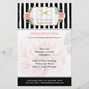 Flyer Douradas tesouras esticadas de cabelo chique