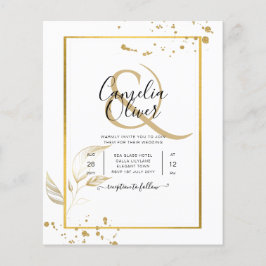 Flyer Dourado Branco Clássico de Convite para Foto de Or