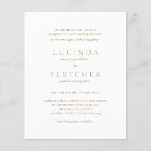 Flyer Dourado Código de QR Orçamento de Casamento Convit