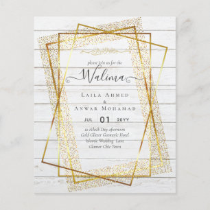 Flyer Dourado Concurso para Casamento Muçulmano da Wali