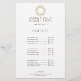 Flyer Dourado da Boêmia Sun Mandala Yoga