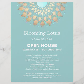 Flyer Dourado Lotus Mandala Yoga