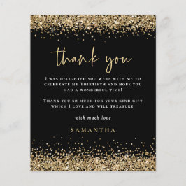 Flyer Dourado PAPEL Glitter aniversário de 30 anos Preto