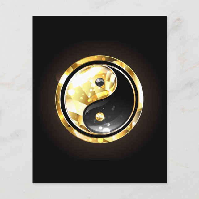 Flyer Dourado Yin Yang a preto (Frente)