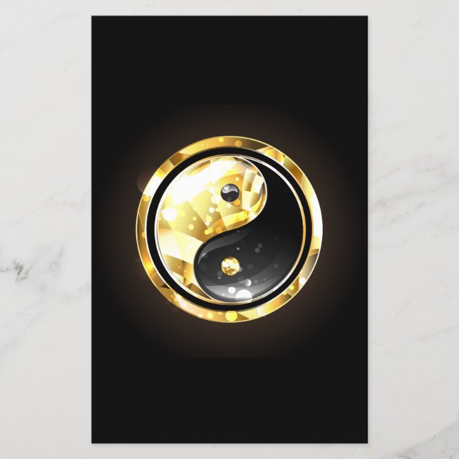 Flyer Dourado Yin Yang a preto (Frente)