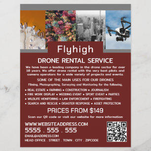 Flyer Drone Collage Banner, Drone Rental Company